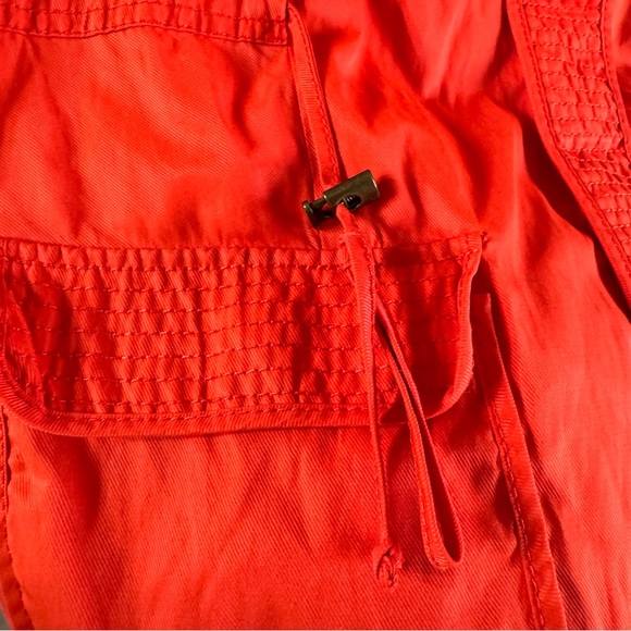 Multiples Orange Autumn Open Front Vest With Drawstring - Picture 5 of 6